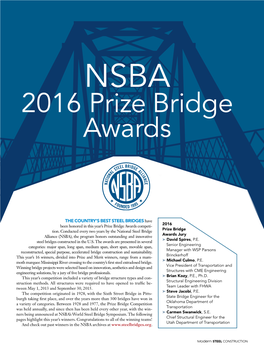 2016 Prize Bridge Awards