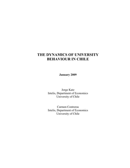 The Dynamics of University Behaviour in Chile