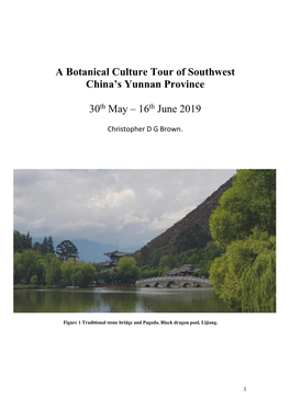 A Botanical Culture Tour of Southwest China's Yunnan Province 30Th