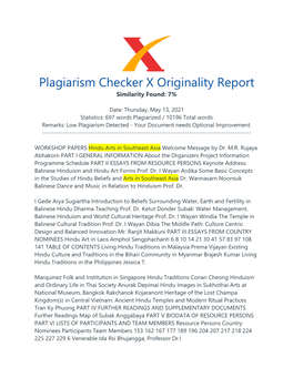 Plagiarism Checker X Originality Report Similarity Found: 7%