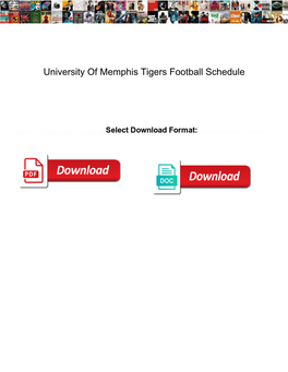 University of Memphis Tigers Football Schedule
