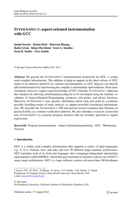 INTERASPECT: Aspect-Oriented Instrumentation with GCC