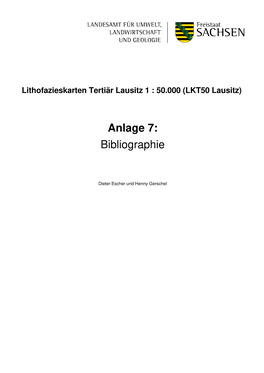 Anlage 7 Zum Bericht Lithofazieskarten Tertiär Lausitz