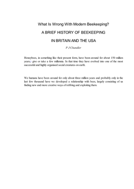 A Brief History of Beekeeping in Britain and The