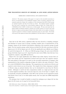 Arxiv:2102.07183V2 [Math.GR] 25 Feb 2021