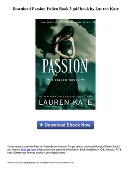 Download Passion Fallen Book 3 Pdf Ebook by Lauren Kate