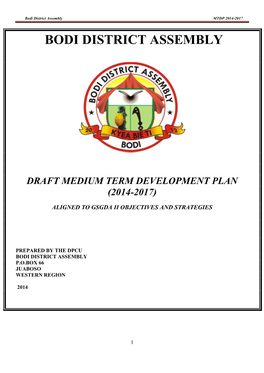 Bodi District Assembly MTDP 2014-2017