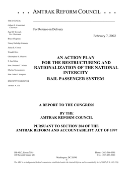 Amtrak Reform Council Action Plan 7 February 2002