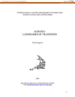 Albania: Landmarks of Transition