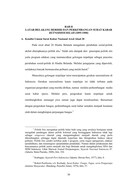 A. Kondisi Umum Surat Kabar Nasional Awal Abad 20