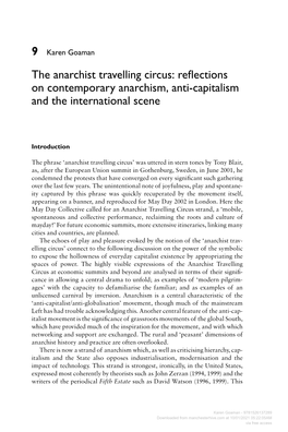 Reflections on Contemporary Anarchism, Anti-Capitalism and The