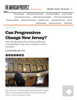 Can Progressives Change New Jersey?