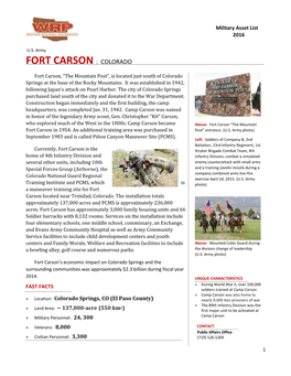 Fort Carson : Colorado