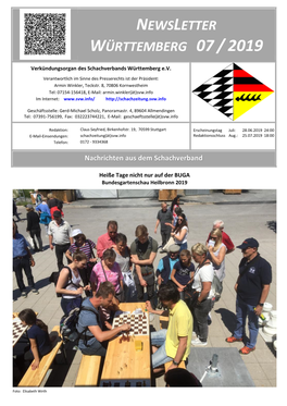Newsletter Württemberg 07/2019
