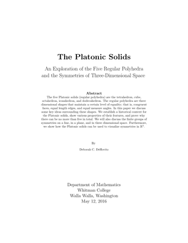 The Platonic Solids