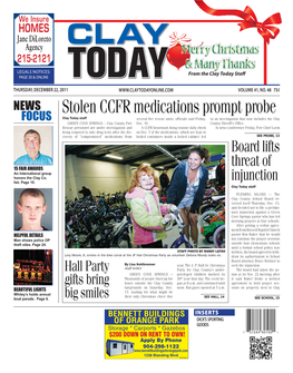 Stolen CCFR Medications Prompt Probe