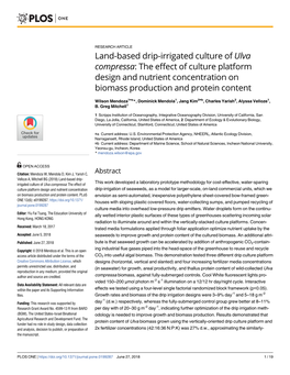 Land-Based Drip-Irrigated Culture of Ulva Compressa: the Effect of Culture Platform Design and Nutrient Concentration on Biomass Production and Protein Content