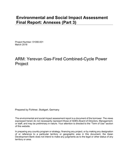 Environmental and Social Impact Assessment Final Report: Annexes (Part 3)