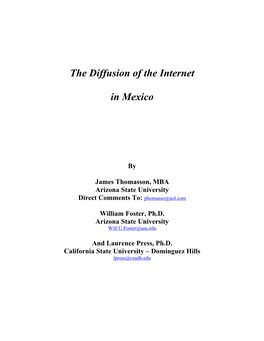 The Diffusion of the Internet in Mexico