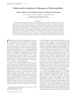 Ploidy and the Evolution of Endosperm of Flowering Plants