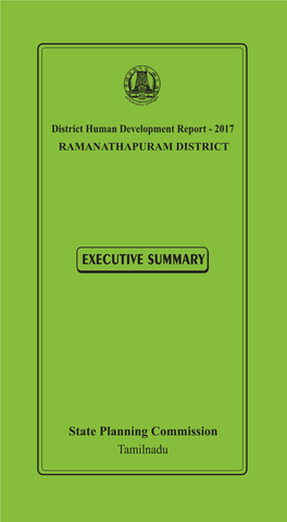 Ramanathapuram District Executive Summary District Human Development Report Ramanathapuram District