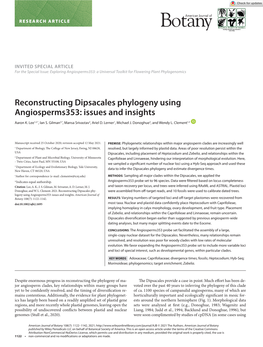 Reconstructing Dipsacales Phylogeny Using Angiosperms353: Issues and Insights