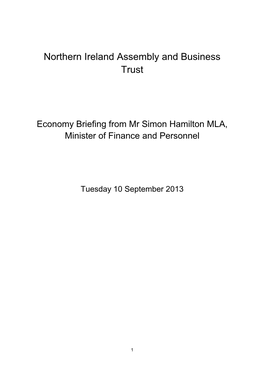View Transcript of the Minister's Briefing