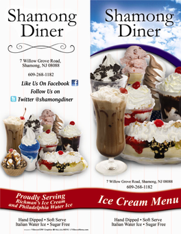 Ice Cream Menu