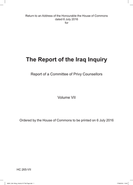 The Report of the Iraq Inquiry