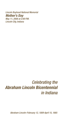 Lincoln Mother's Day Bicentennial Program