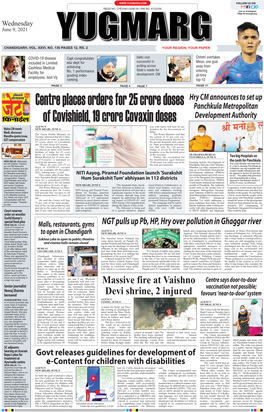 Centre Places Orders for 25 Crore Doses of Covishield, 19 Crore