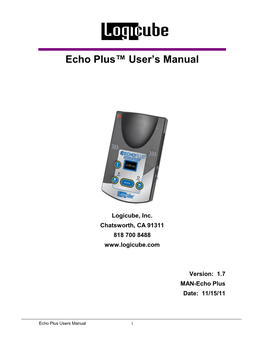 Echo Plus™ User's Manual