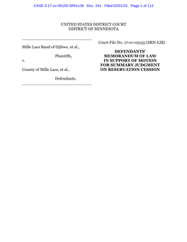 241 County Motion for Summary Judgment