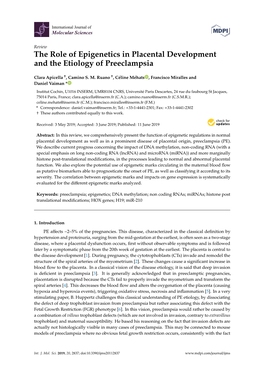 The Role of Epigenetics in Placental Development and the Etiology of Preeclampsia