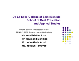 SDEAS Student Forum-Philippine Culture