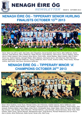 Tipperary Senior Hurling Finalists October 13Th 2013