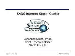 SANS Internet Storm Center