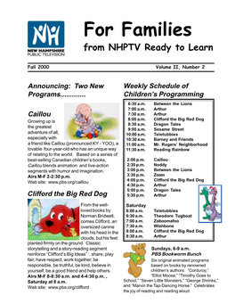 For Families from NHPTV Ready to Learn