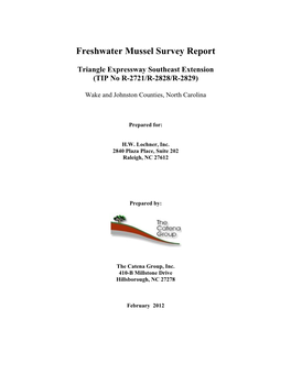 Freshwater Mussel Survey Report (February 2012)