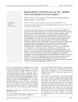 Aquipuribacter Nitratireducens Sp. Nov., Isolated from a Soil Sample of a Mud Volcano T.N.R