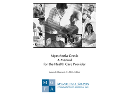 Myasthenia Gravis a Manual for the Health Care Provider