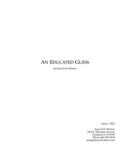 An Educated Guess Jun 1 2021