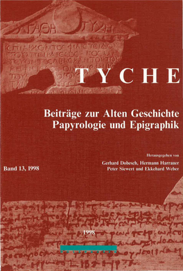 TYCHE Beiträge Zur Alten Geschichte Papyrologie Und