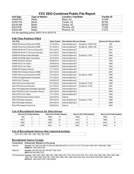 FCC EEO Combined Public File Report