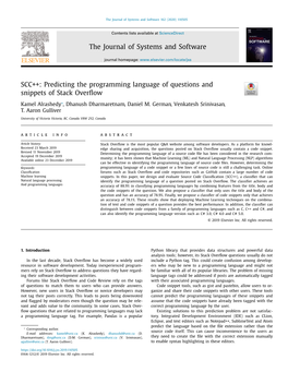 Predicting the Programming Language of Questions and Snippets of Stack Overﬂow