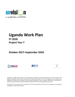Uganda Work Plan FY 2018 Project Year 7