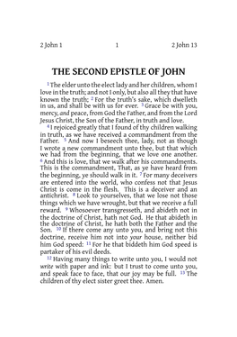 The Second Epistle of John