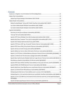 Vulnerability Remediation Synopsis Version 0.4Russ Klanke Page 1