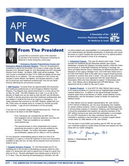 APF Newsletter, Winter 2007 – 2008