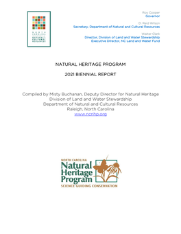 NATURAL HERITAGE PROGRAM 2021 BIENNIAL REPORT Compiled